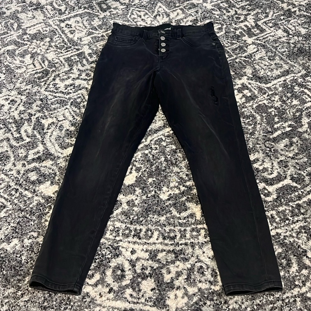 Justice Girls Distressed snap fly skinny jeans